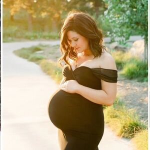 Elegant Black Maternity Dress